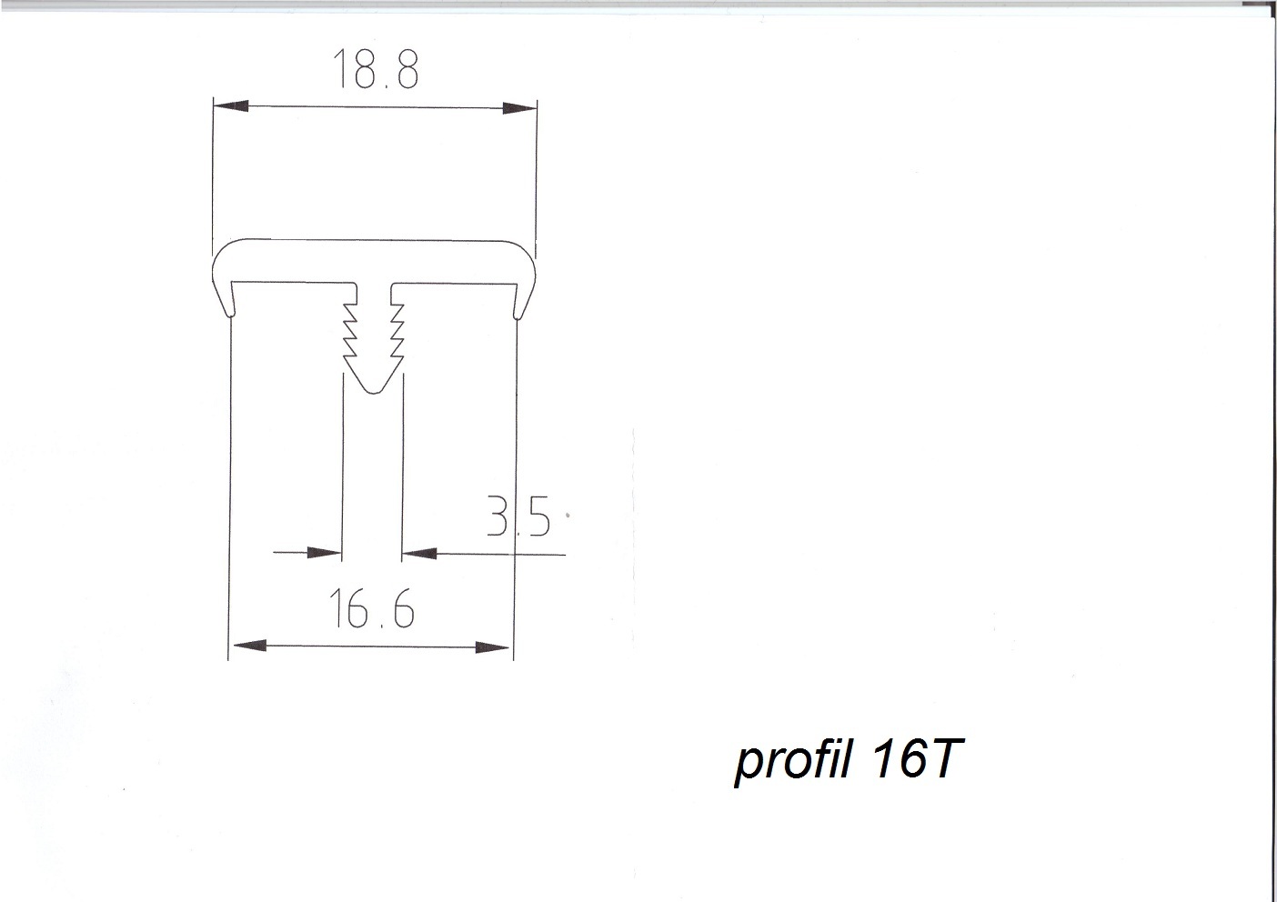 PVC profile 16 T, POLISH manufacturer GMPLAST